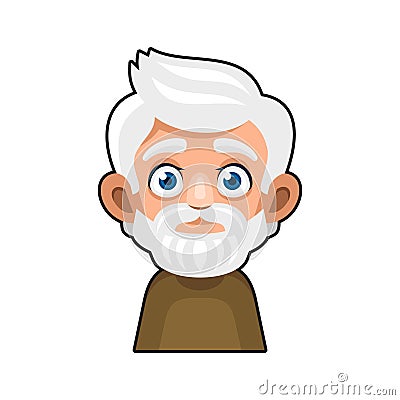 Old Man Cartoon Icon. Cute Avatar. Vector Vector Illustration