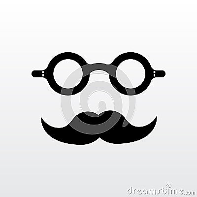 Old man faces moustaches and eyeglasses icon vector illustration Vector Illustration