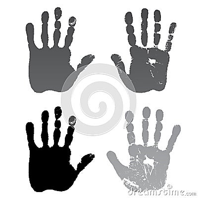 Old man four hand prints Vector Illustration