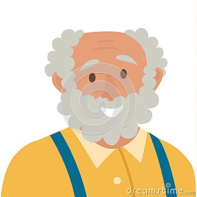Old man icon vector. Man icon illustration. Face of old man icon. Face of elder people icons cartoon style. Vector Illustration
