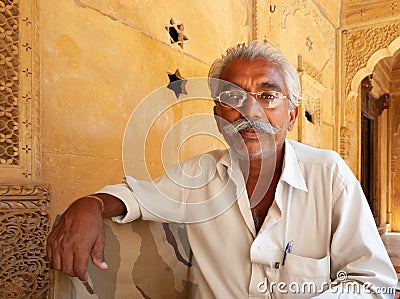 Old man in Jaipur Editorial Stock Photo