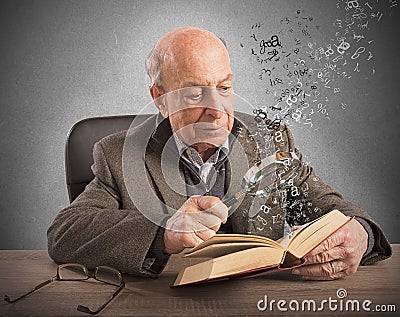 Old man knowledge and culture Stock Photo