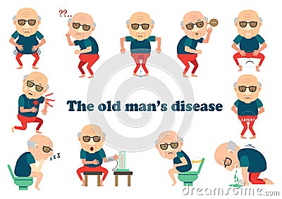 The old man's disease Vector Illustration
