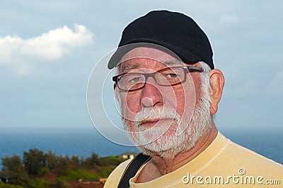 Old man and sea Stock Photo