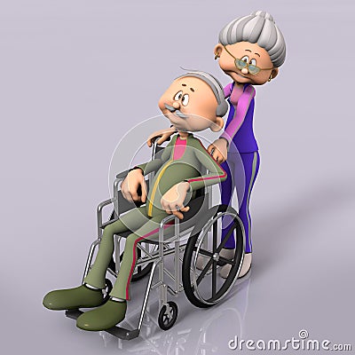 Old man senior in wheelchair Stock Photo