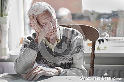 Old man sleeping Stock Photo