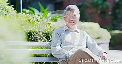 Old man smile to you Stock Photo