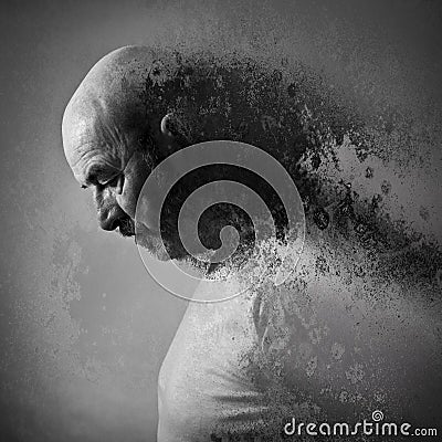 Old man sorrow Stock Photo