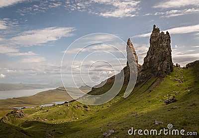 Old Man of Storr on the Isle of Skye in the Highlands of Scotland Stock Photo