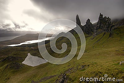 Old man of Storr in Scotland Stock Photo