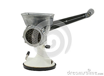 Old manual mincer Stock Photo