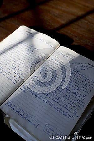 Old handwritten diary Stock Photo