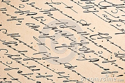 Old manuscript with vintage handwriting Stock Photo