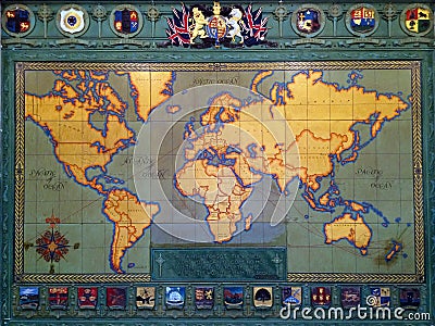 An old map of the world background Editorial Stock Photo