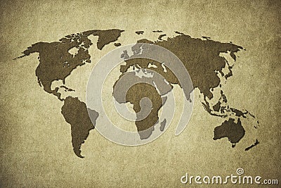 Old map of the world in grunge style. Perfect vintage background Stock Photo