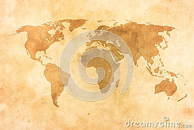 Old map of the world in grunge style. Perfect vintage background Stock Photo