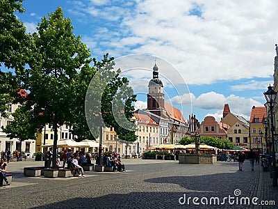 The Old Market in Cottbus Editorial Stock Photo