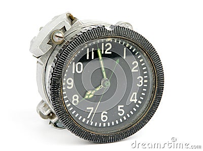Old mechanical airborne clock Stock Photo
