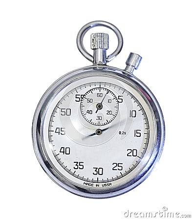 Old mechanical russian stopwatch Stock Photo