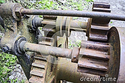 Old mechanism gears Stock Photo