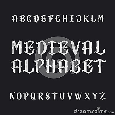 Old medieval alphabet vector font Vector Illustration