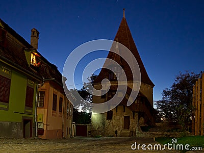 Old defense tower, sighisoara Stock Photo