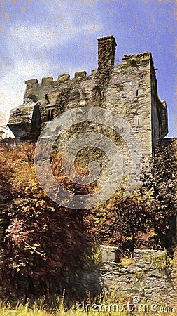 Old medieval irish towerhouse Editorial Stock Photo