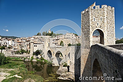 The old medieval town of Besalu Stock Photo