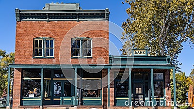 Old mercantile and bank building in Treloar, Missouri Editorial Stock Photo