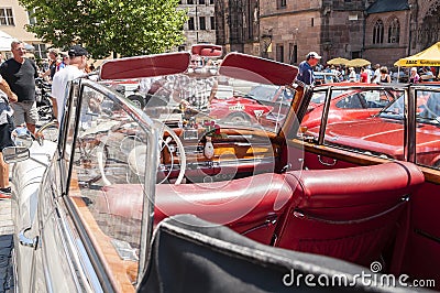 Old Mercedes Benz cabriolet - interior Editorial Stock Photo