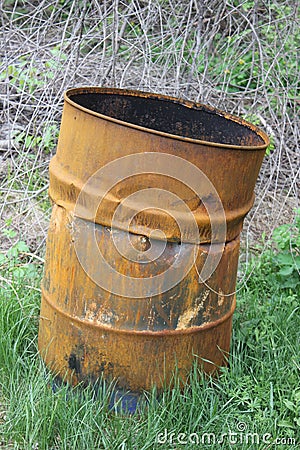 Old metal barrel Stock Photo