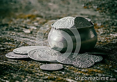 Old metal coins Stock Photo