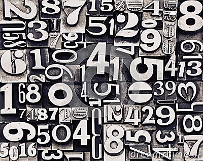 Old metal numbers Stock Photo