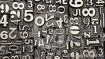 Old metal numbers Stock Photo