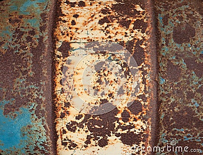 Old metal painted a rusty barrel. Background. Stock Photo