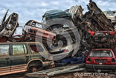 Old Metal on Scrapyard Editorial Stock Photo