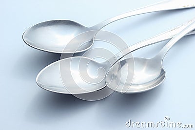 Old metal spoons close-up Stock Photo