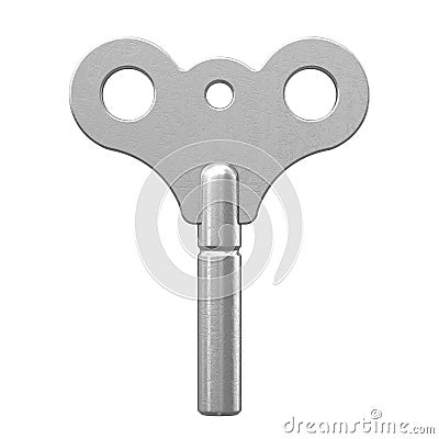 Old Metal Windup Key for Clock and Toys. 3d Rendering Stock Photo