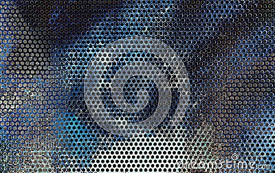 Old metallic ventilation grille as abstract industrial background Stock Photo