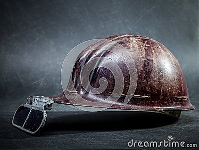 Old metallurgical helmet Stock Photo