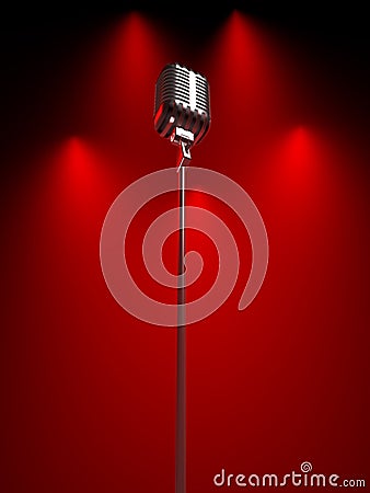 Old fashioned microphone Stock Photo