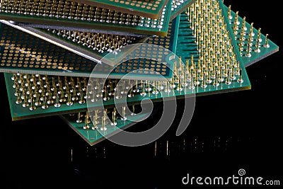 Old microprocessors Stock Photo