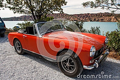 Old Midget red car Editorial Stock Photo