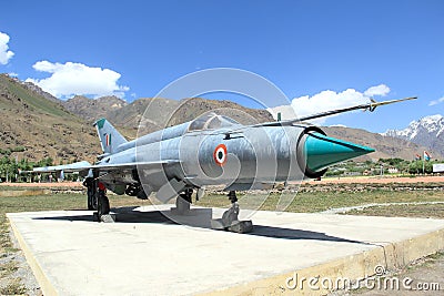 Old MIG 21 fighter plane. Editorial Stock Photo