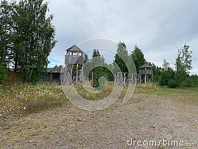 old military concentration camp. outdoor prison for prisoners Editorial Stock Photo
