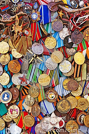 Old military medals Stock Photo