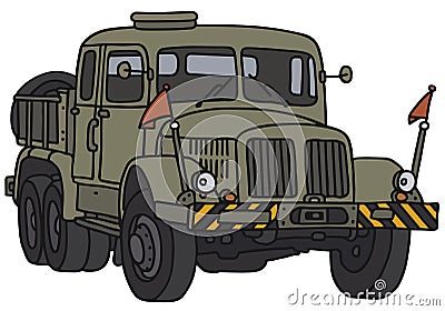 Old military towing truck Vector Illustration