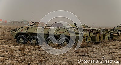 Old military vehicles, tanks and guns in Afghanistan Stock Photo
