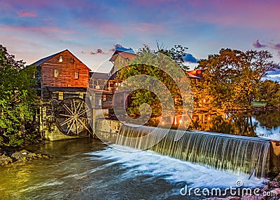 Old Mill in Pigeon Forge Tennessee TN Stock Photo