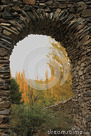 Old mills to process wheat in Spain. Stock Photo